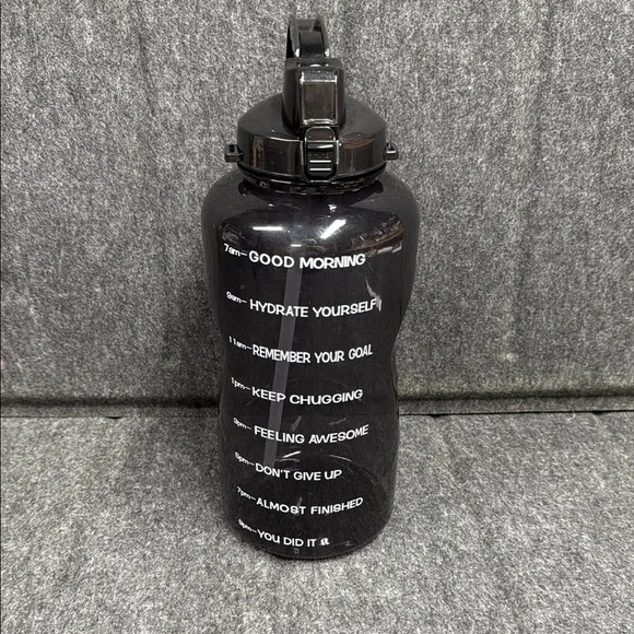 Black Motivational Water Bottle 128 oz - Picture 1 of 7